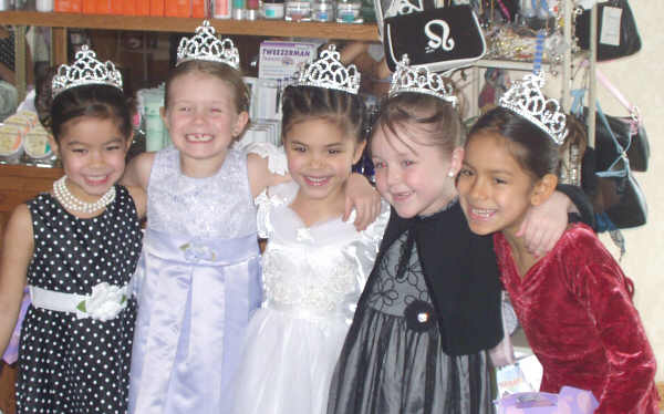 Isabel, Summer, Hope, Lexie and Alena enjoy the English tradition of 'High Tea' during a February 19, 2005 party (Hope's 7th Birthday) at the Atrium Restaurant in downtown Bay City.