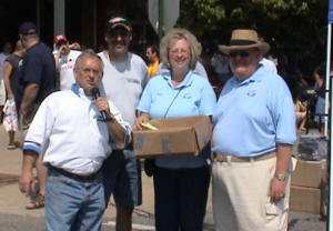 Event Organizers - (L/R) Roger Rosebush, Larry of Gary's Safety Center, Deb Rosebush and Wilson Hall address the overflow crowds.