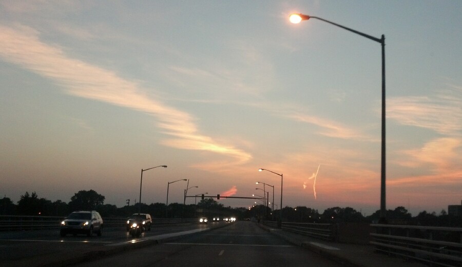 Vet's Bridge at Sunset