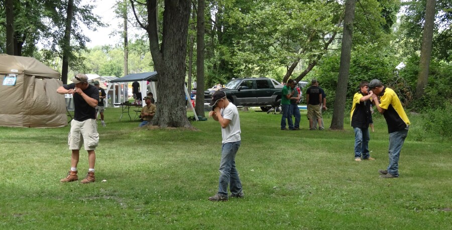 Duck callers warming up for the contest