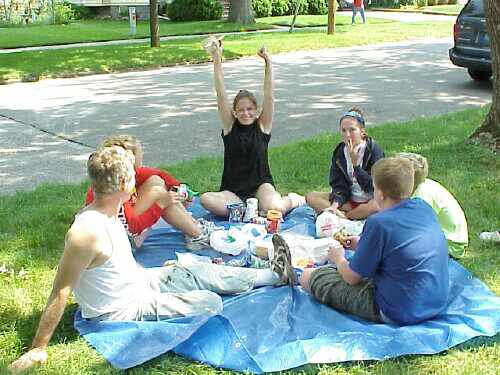 Lunch on the tarp