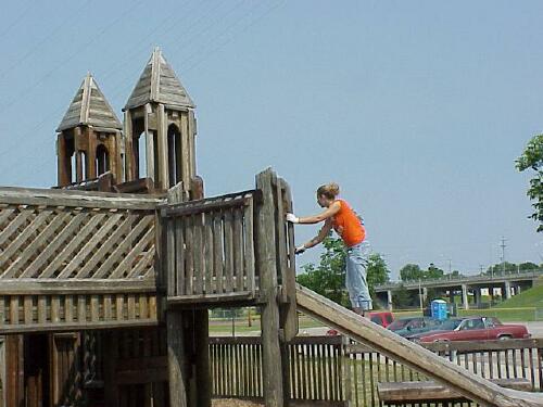 Sara Bock does the slide