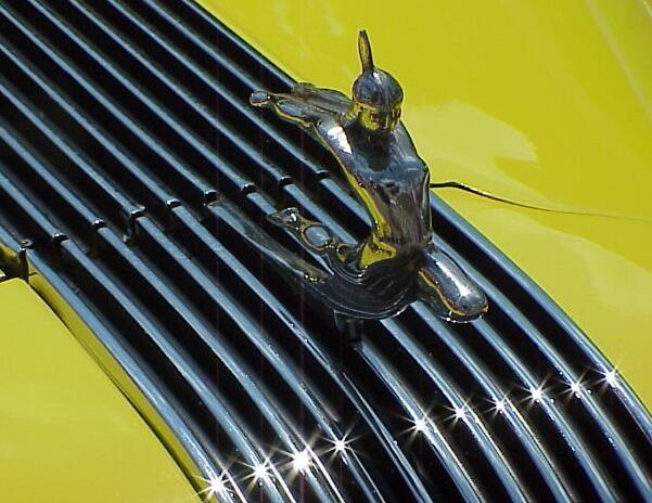 Bay City's Wilson Hall exhibited his 1935 Pontiac with Indian hood ornament