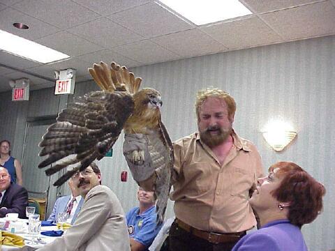 Anita Bowden and Red Tailed Hawk