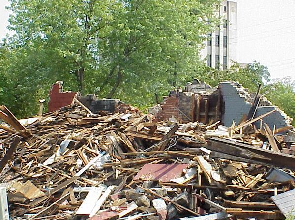 Remains of Sneaky Pete's and Fish's buildings