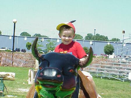 Sam Fisher at the mechanical bull ride