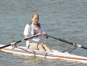 CHS Crew member Katie Hintz rows a single