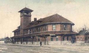 Pere Marquette Union Station as it looked when newly constructed in 1904.