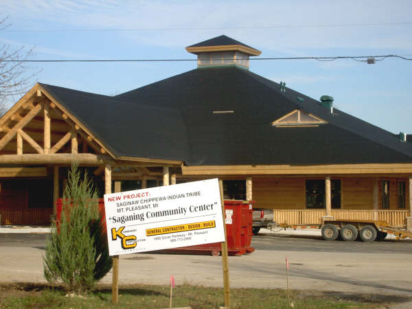 New Chippewa Indian community center is nearing completion at Saganing, Arenac County.