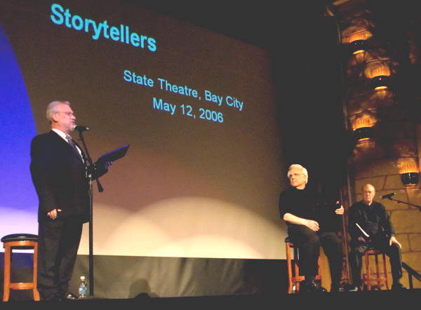 Storytellers: tv-radio newsman Eric Jylha, attorney Dave Skinner and historian Dave Rogers. (Photo by Andy Rogers )