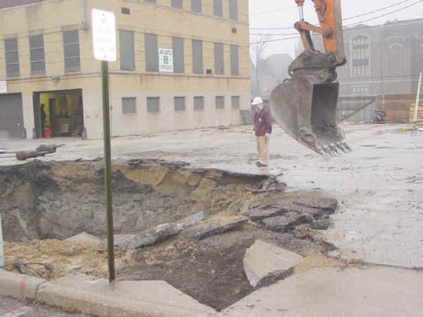 Lisa Bishop, Field Geologist for Superior Environmental Corp, oversees clean-up activity